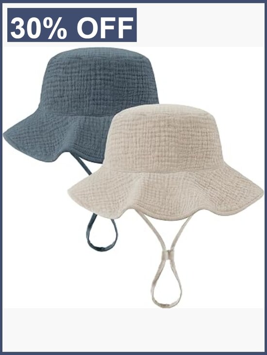 Other - Muslin Baby Sun Hat with Wide Brim Toddler Bucket Hat UV Protection for Boys